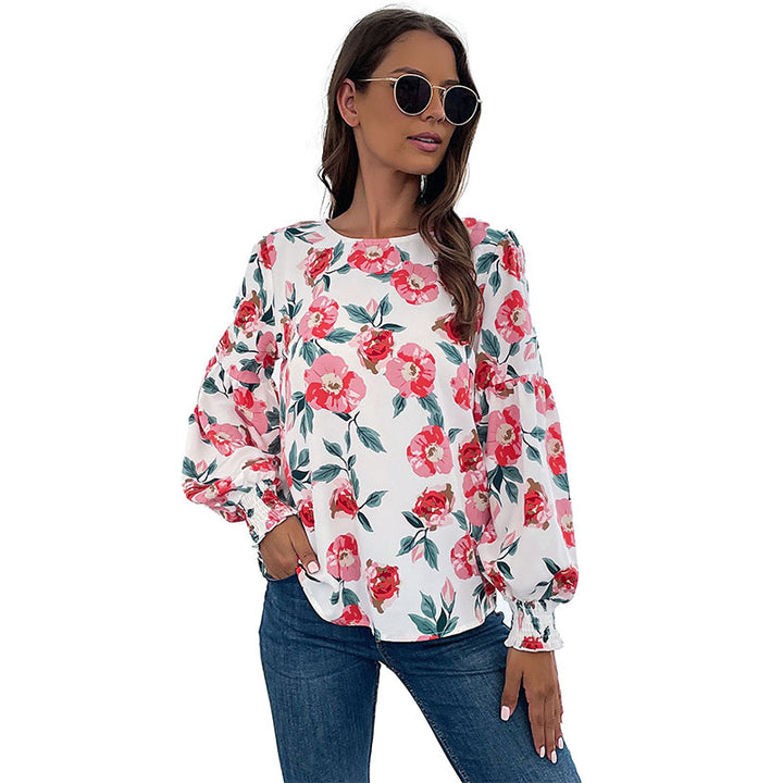 Women's blouse with floral patterns and voluminous sleeves Lune London