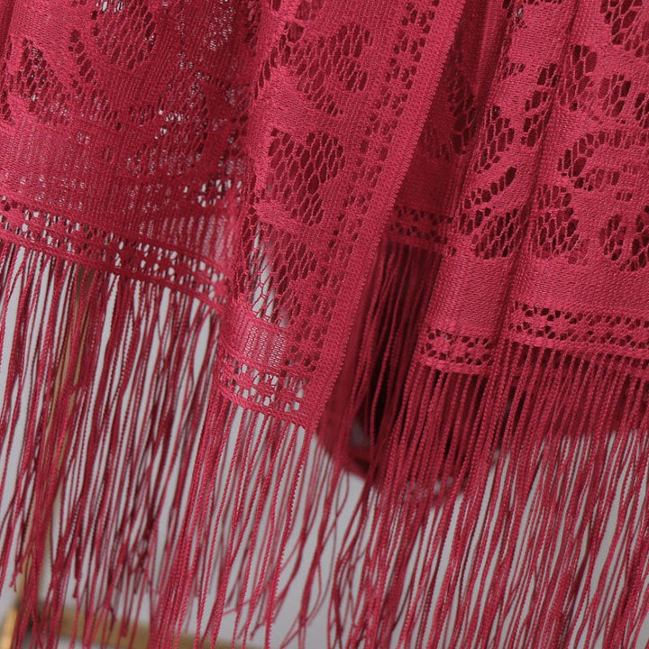 Women's Long Lace Scarf with Fringed Edges Lune London