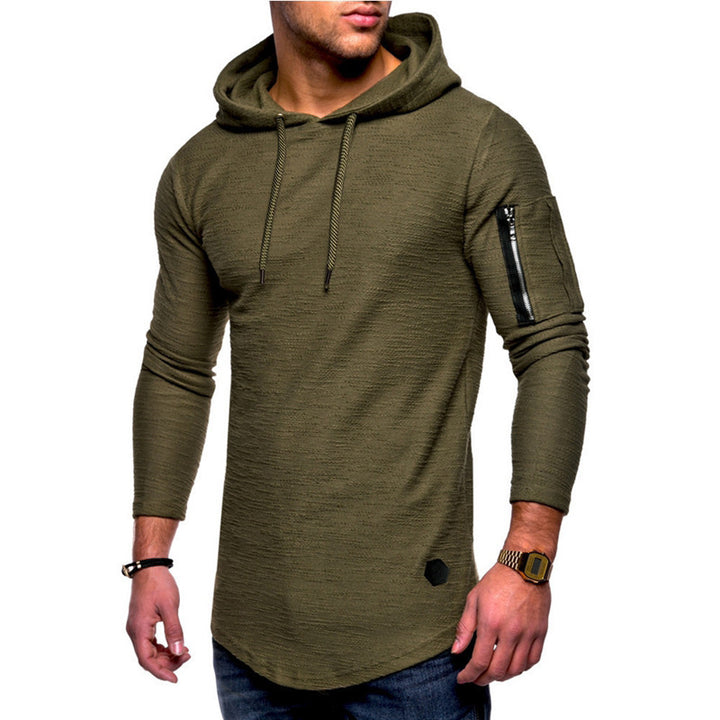 Men's hooded sweatshirt with asymmetric cut and zip pocket Lune London