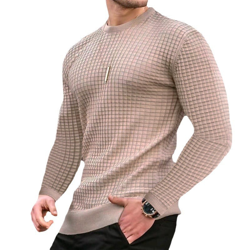 Men's structured long sleeve t-shirt with round neck Lune London