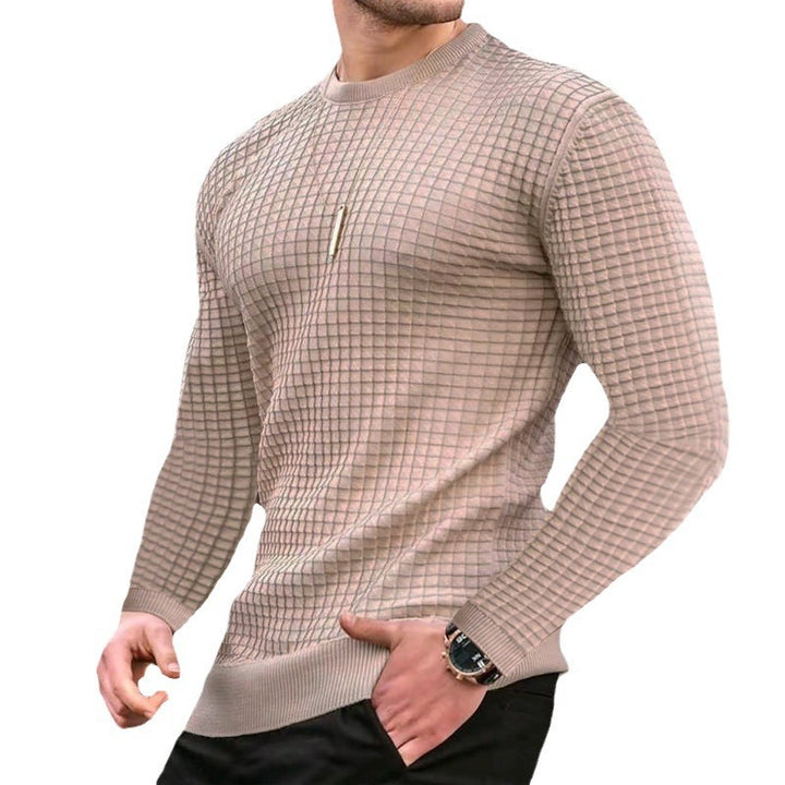 Men's structured long sleeve t-shirt with round neck Lune London