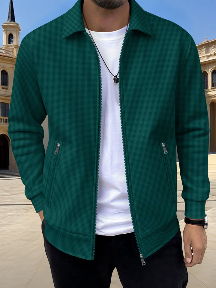 Modern knitted jacket for men with practical zip pockets and trendy design Lune London