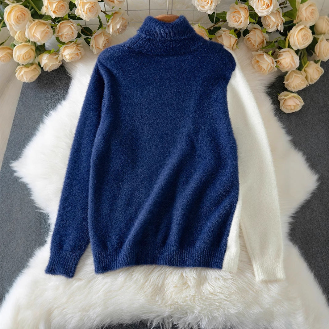 Women Chic sweater with high collar and elegant buttons Lune London
