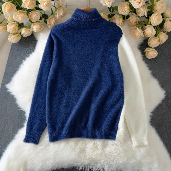 Women Chic sweater with high collar and elegant buttons Lune London