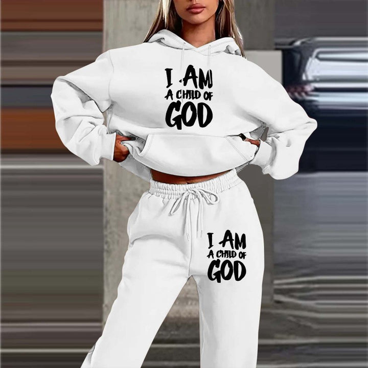 Women's hoodie sweatshirt with urban lettering and comfortable pants Chic & Stil
