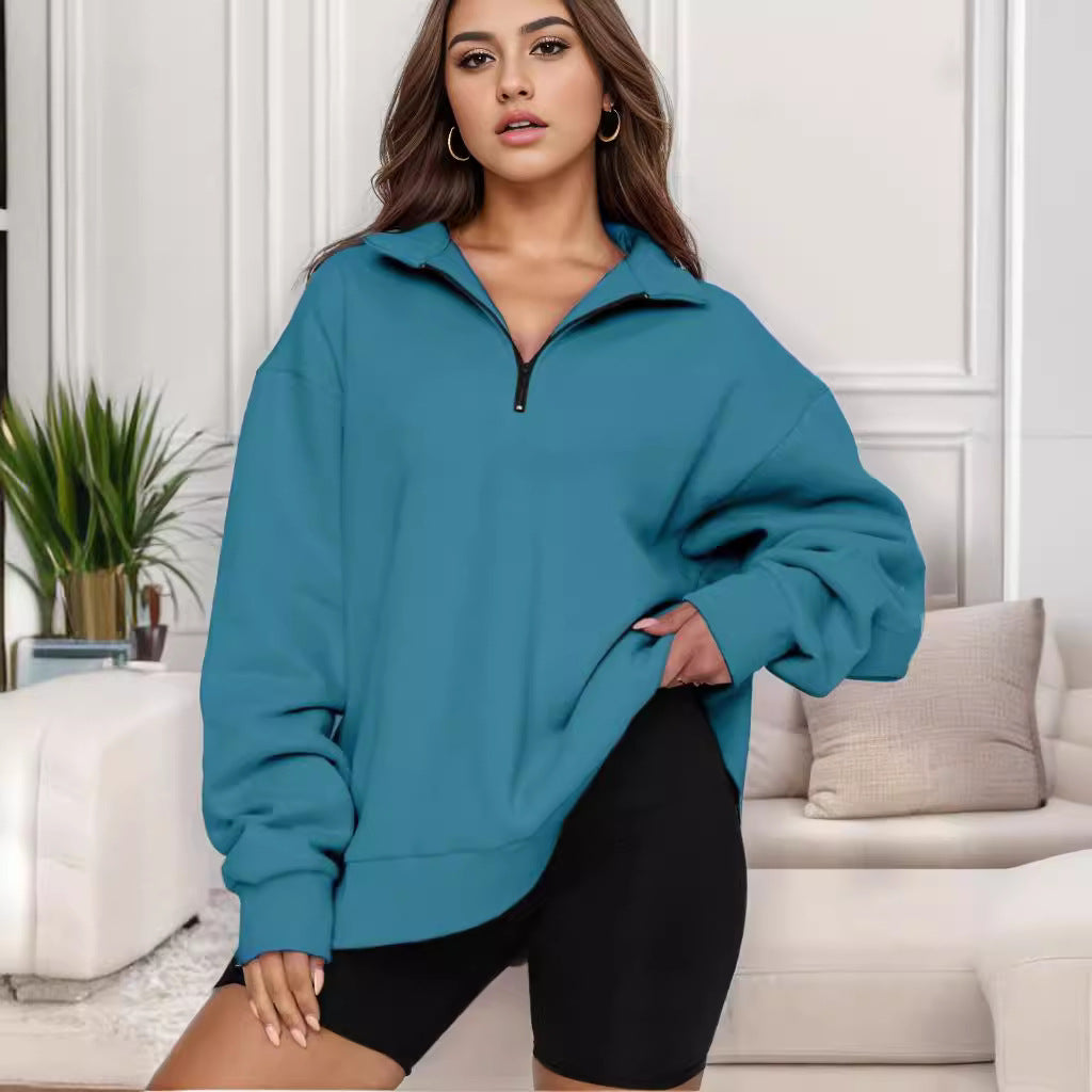 Oversized sweatshirt for women with high collar Lune London