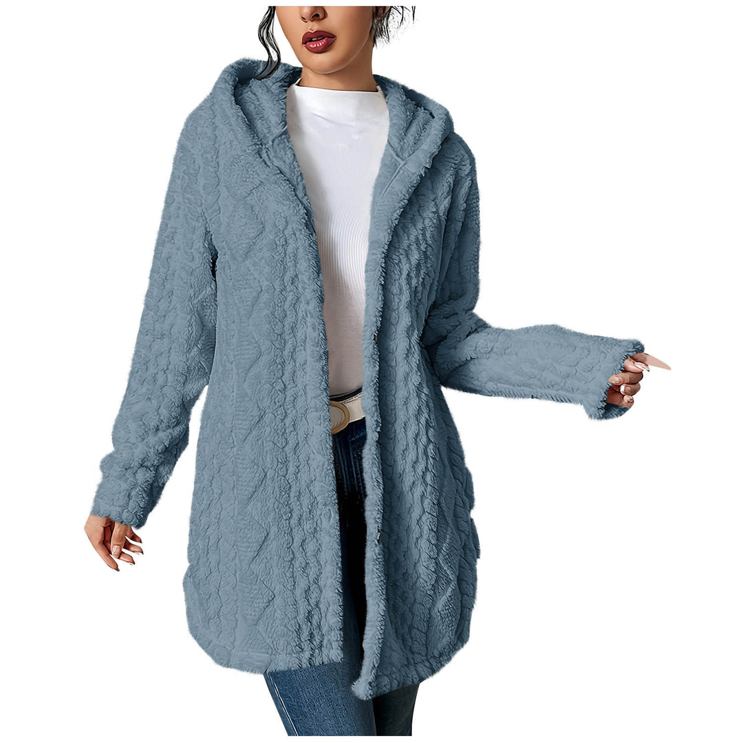Ladies Cozy Hoodie Cardigan with Soft Fleece Lune London
