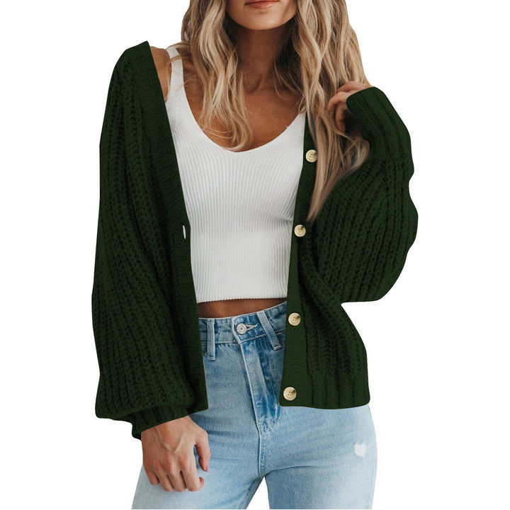 Thick knit cardigan for women with button details and loose fit Lune London