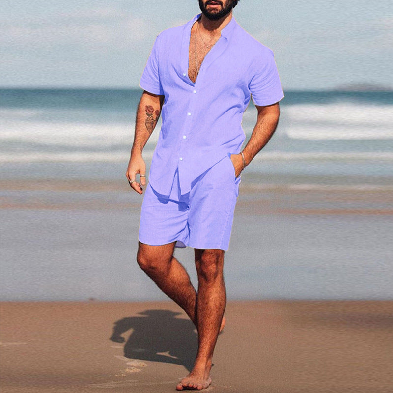 Men's casual short sleeve shirt and shorts set Lune London