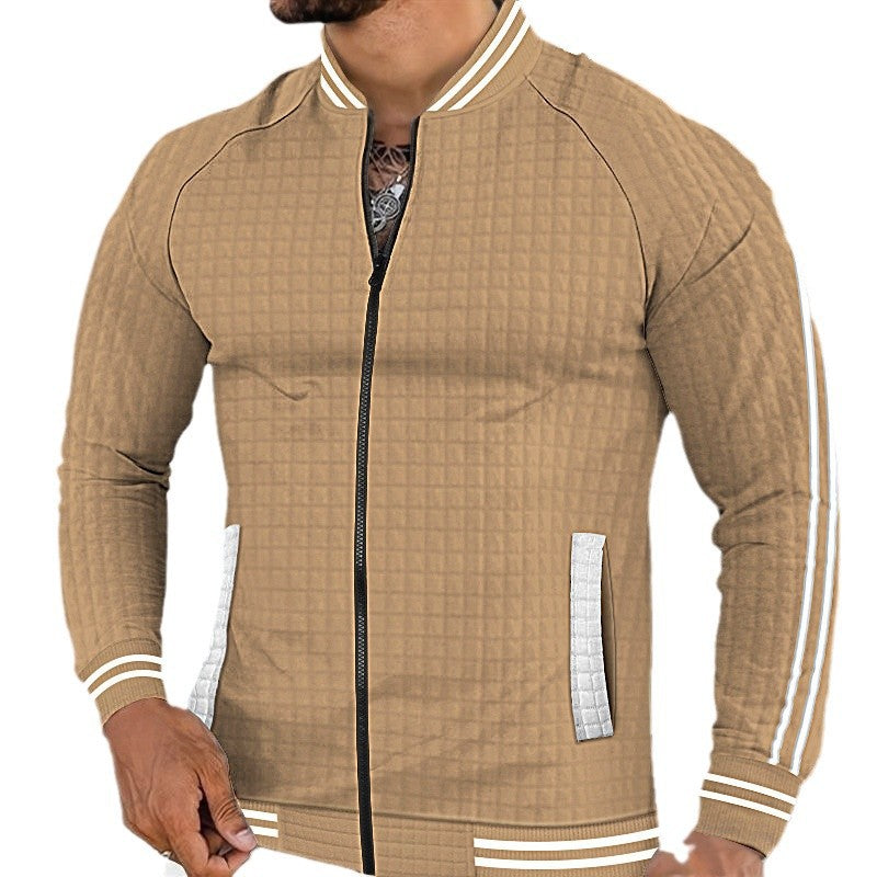 Veste matelassée sportive pour hommes avec un design structuré et des poches zippées latérales Lune London