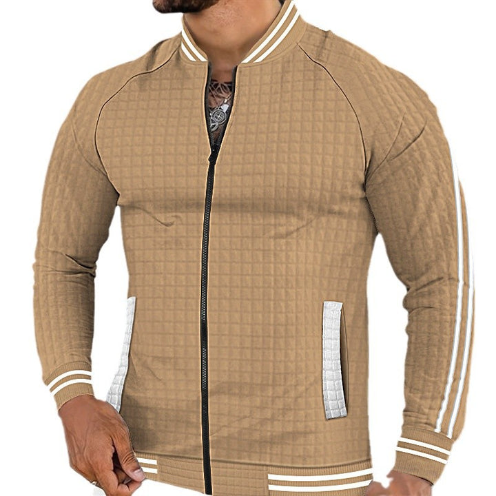Veste matelassée sportive pour hommes avec un design structuré et des poches zippées latérales Lune London