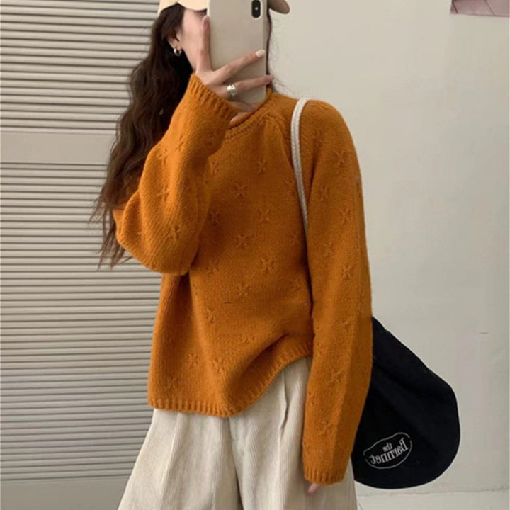Women Cozy Knit Sweater with Textured Pattern Lune London