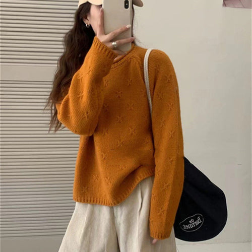Women Cozy Knit Sweater with Textured Pattern Lune London