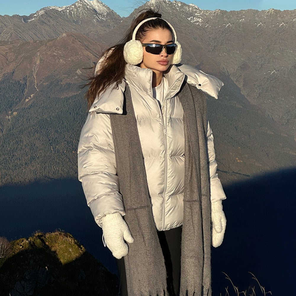Ladies Style Jacket with High Collar and Voluminous Sleeves Lune London