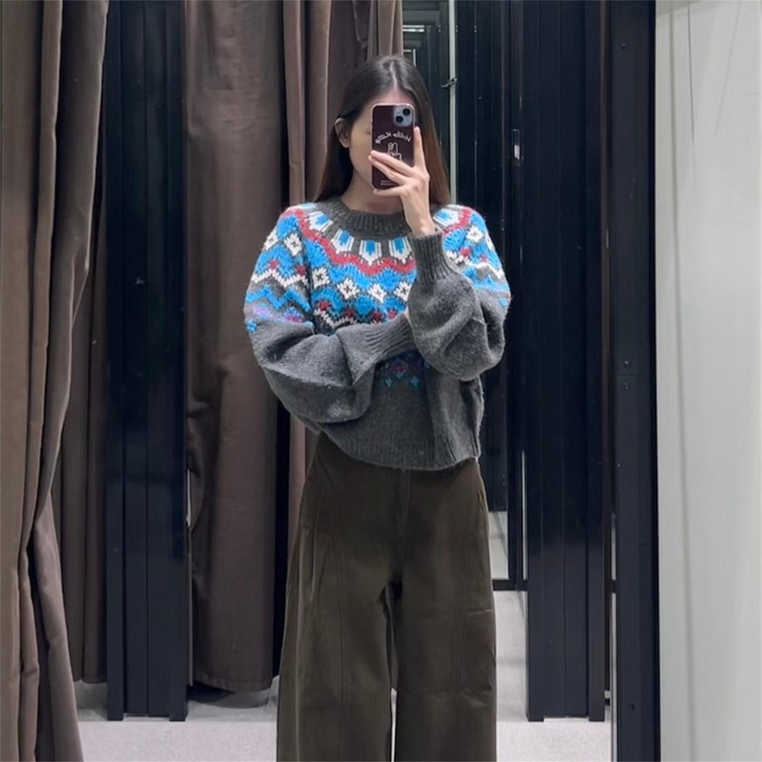Pull en tricot pour femmes avec motif coloré Chic & Stil