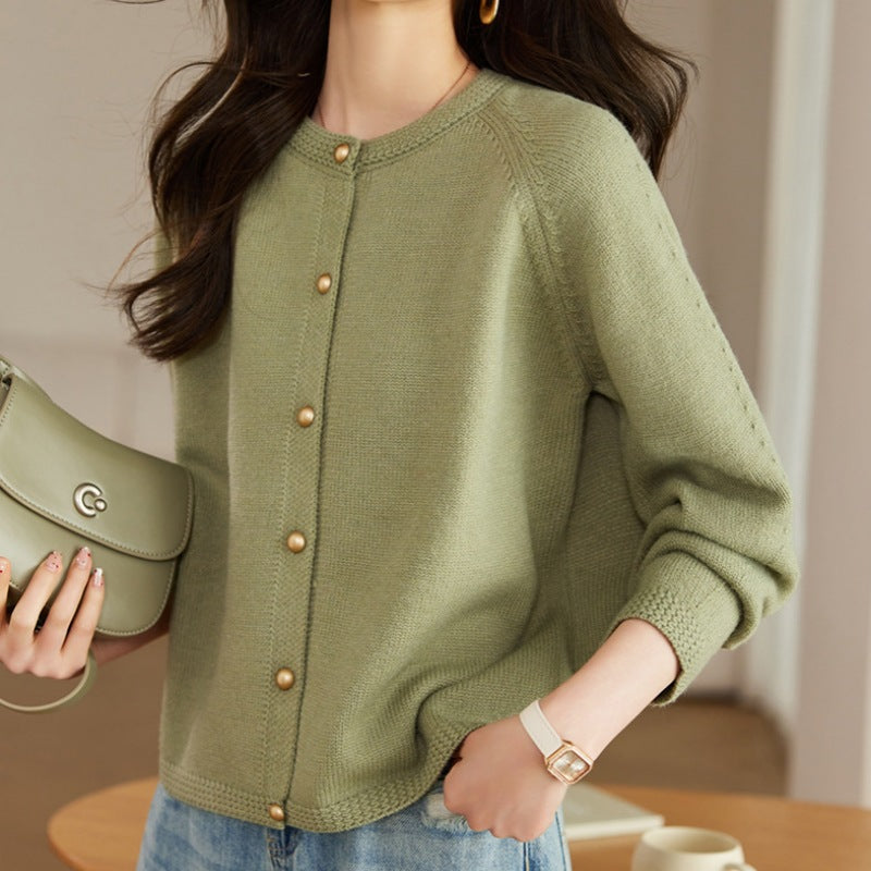 Knitted jacket for women with buttons Lune London