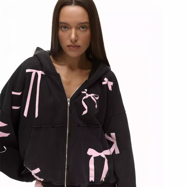 Oversized hoodie for women with a high-impact stripe design Lune London