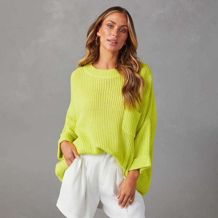 Oversized knit sweater for women with pockets Lune London