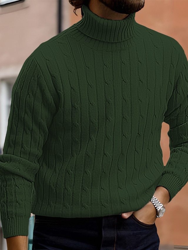 Men's High-Quality Turtleneck Sweater with a Fine Structure Lune London