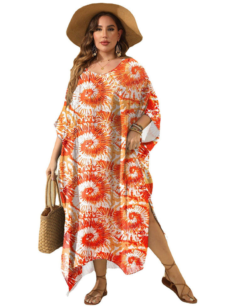 Ladies floral print Maxi Kaftan Lune London