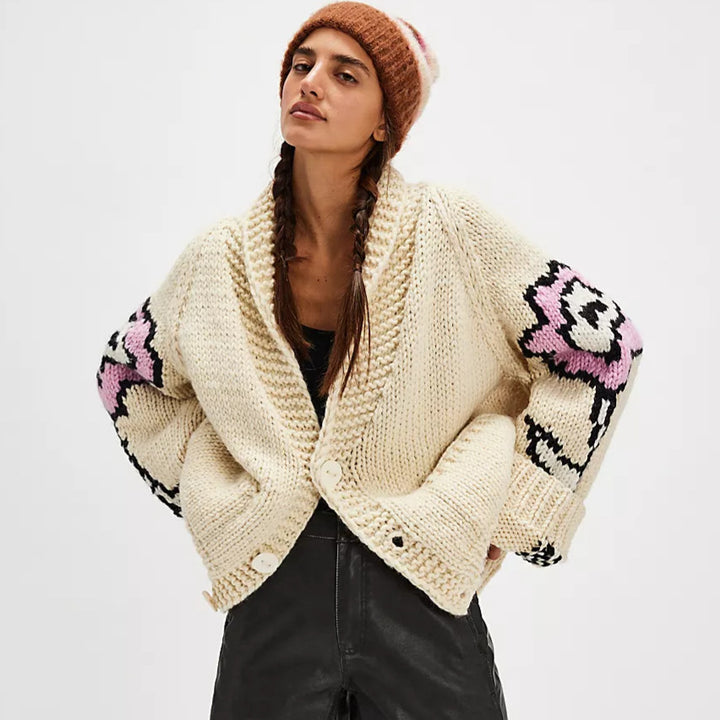 Ladies oversized patterned vest Lune London