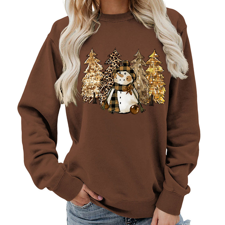 Sweatshirt pour femmes avec un design de bonhomme de neige créatif et une doublure douce Chic & Stil