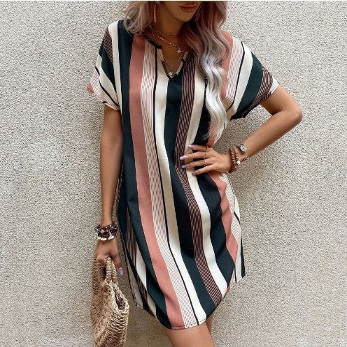 Lune London striped leisure t-shirt dress for women