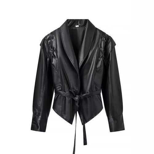 Blazer en cuir designer pour femmes Lune London