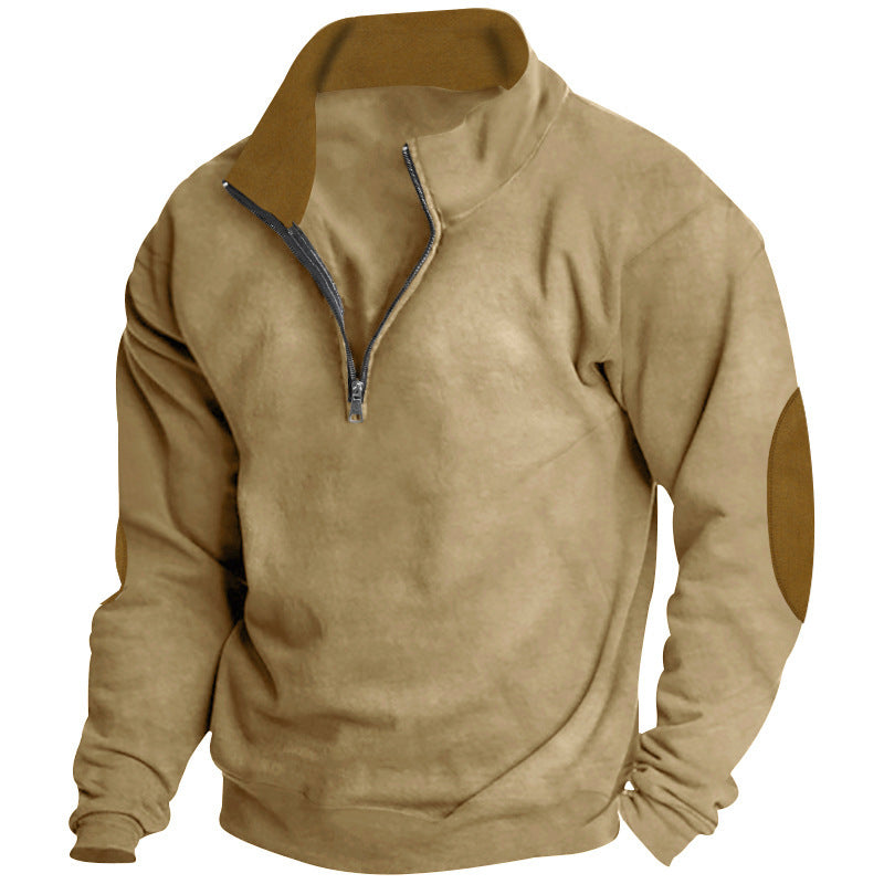 Modern men's sweatshirt with half-zip and textured design Lune London