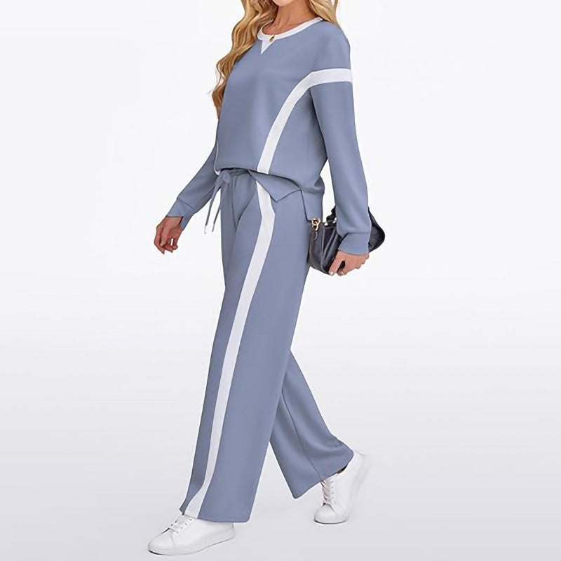 Ladies Sports Sweatshirt and Wide Jogging Pants Set Lune London