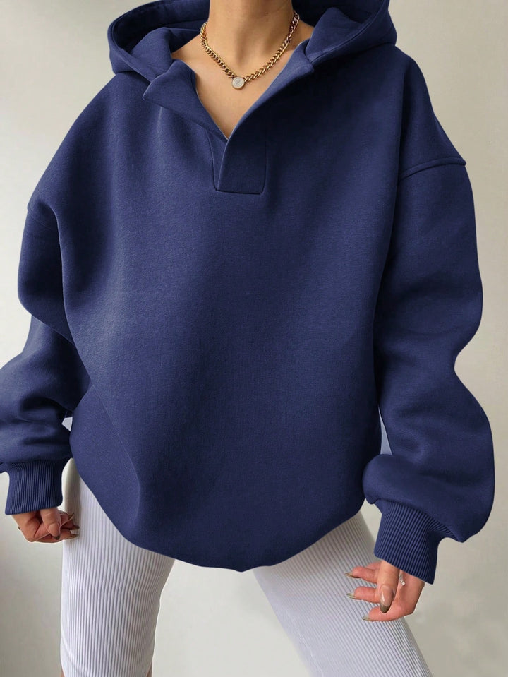 Oversized hoodie for women with half-zip Lune London