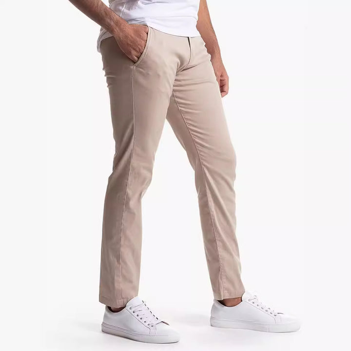 Comfortable chino pants for men with a modern cut and elastic waistband Lune London