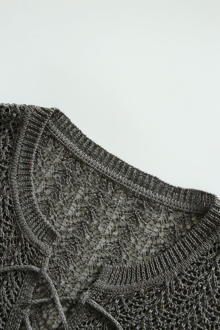 Pull décontracté en tricot aéré pour femmes avec un col sophistiqué Chic & Stil