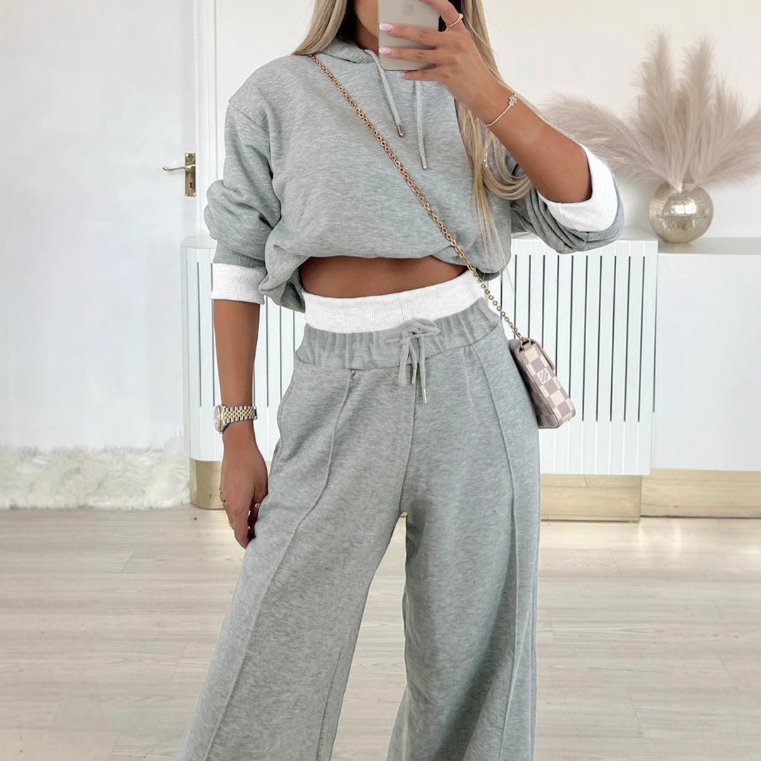 Casual outfit for women with hoodie and wide trousers Lune London