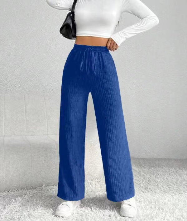 Wide pleated pants for women with elastic waist Lune London