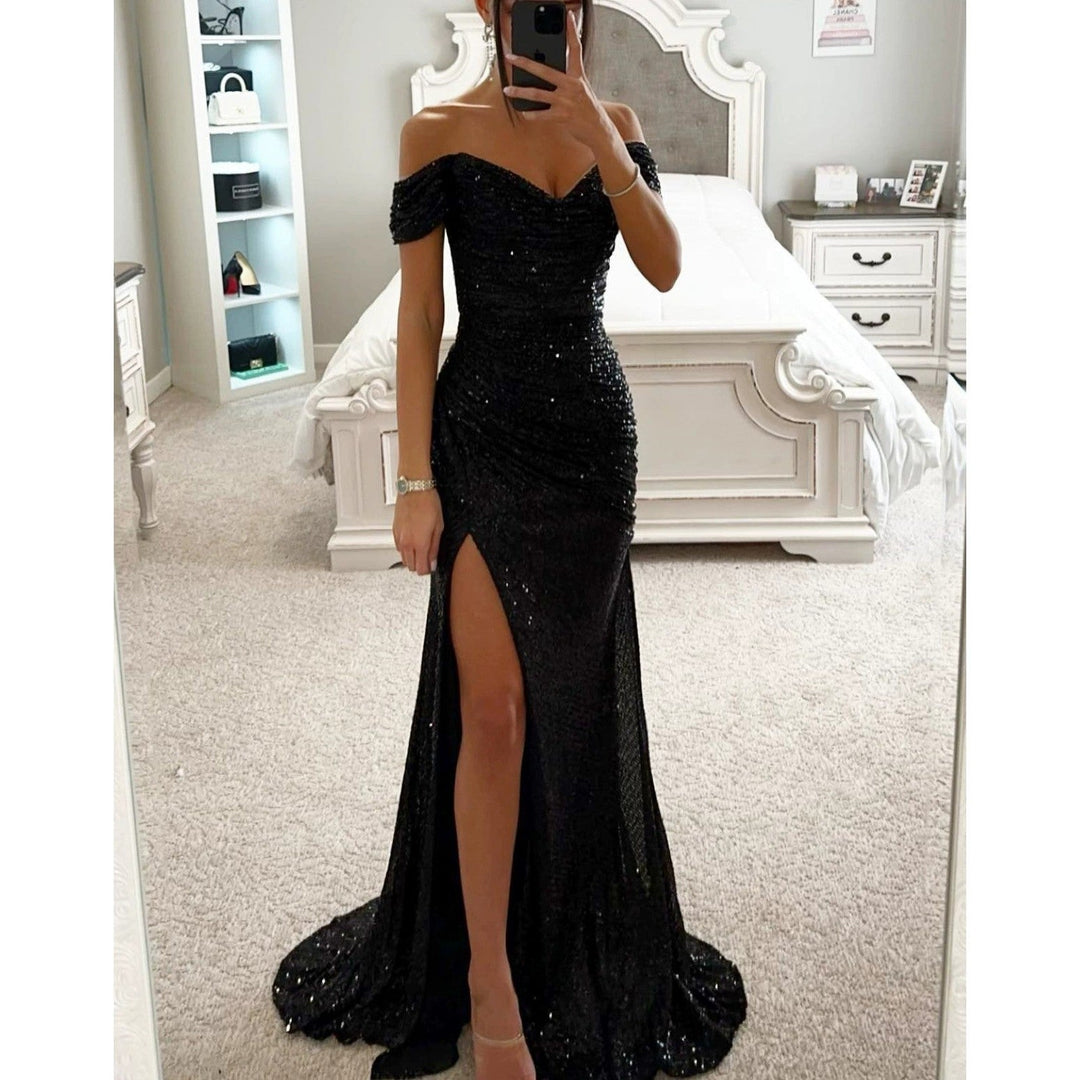 Women's Evening Dress with Shimmering Sequins Lune London