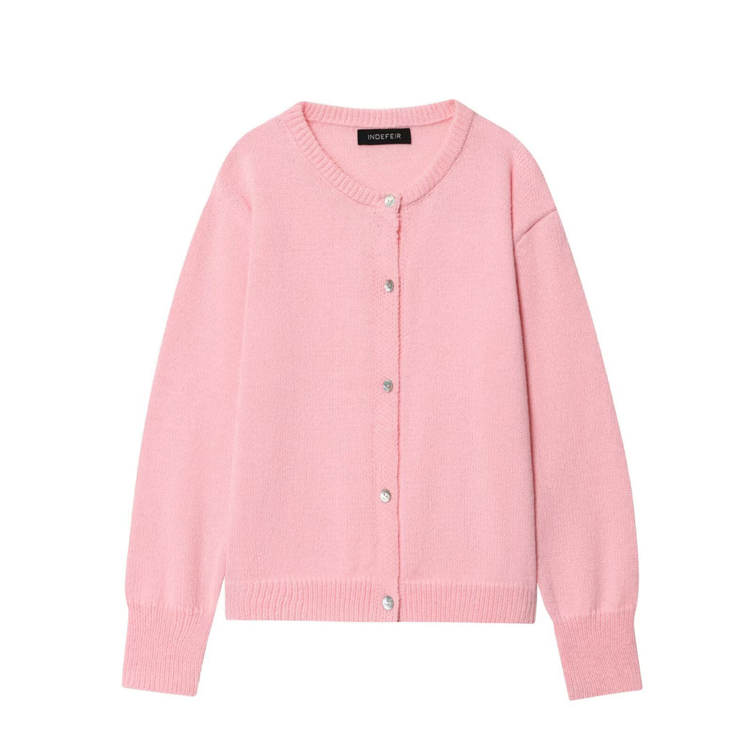 Elegant women's cardigan with buttons and round collar Lune London