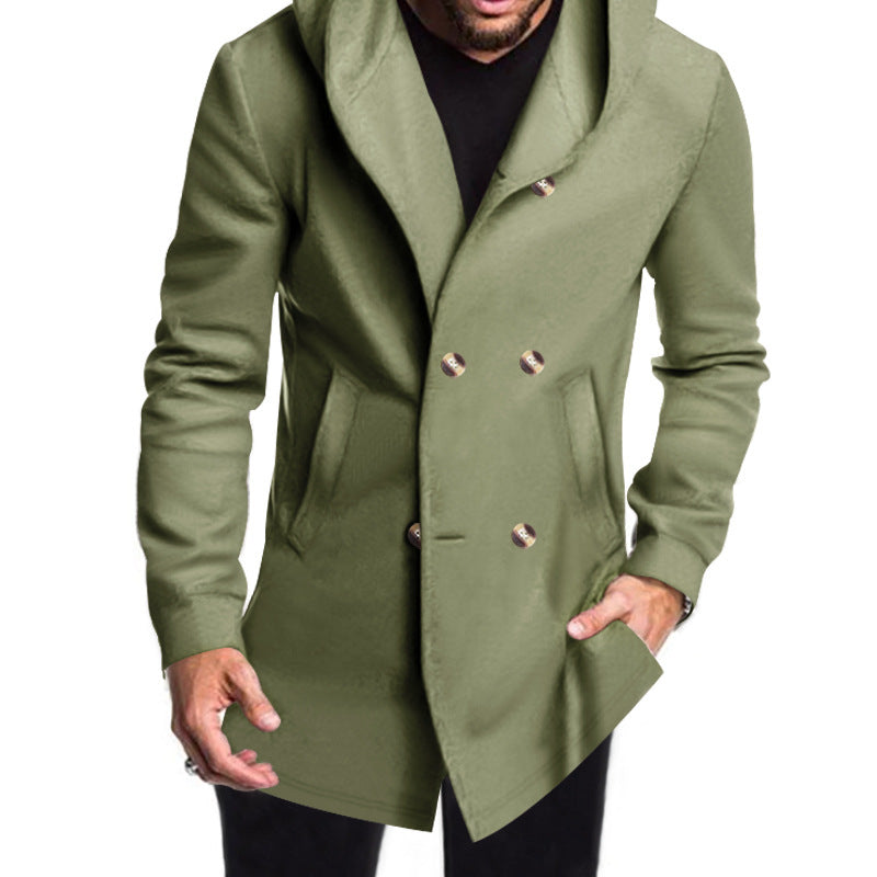 Men's trendy coat with flared cut and hood Lune London