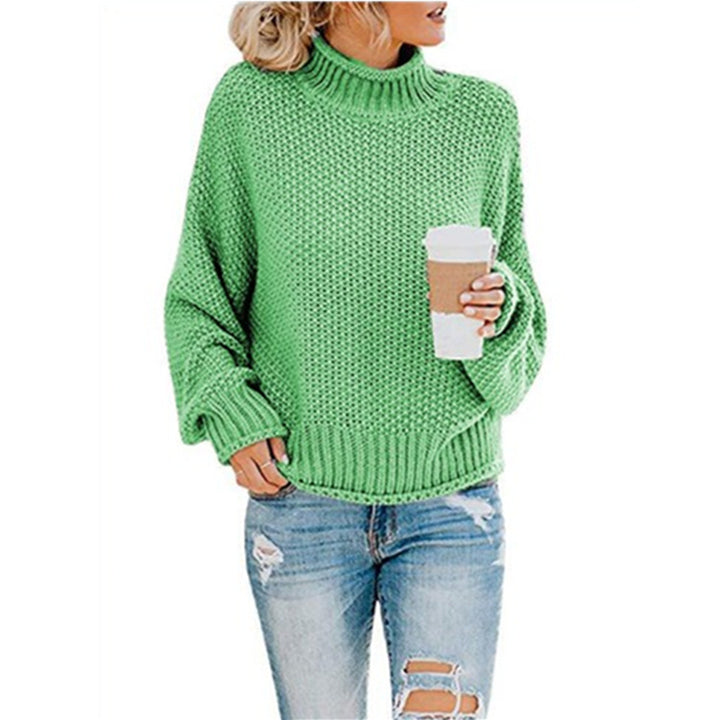 Knit sweater for women with high collar and relaxed fit Lune Londonl
