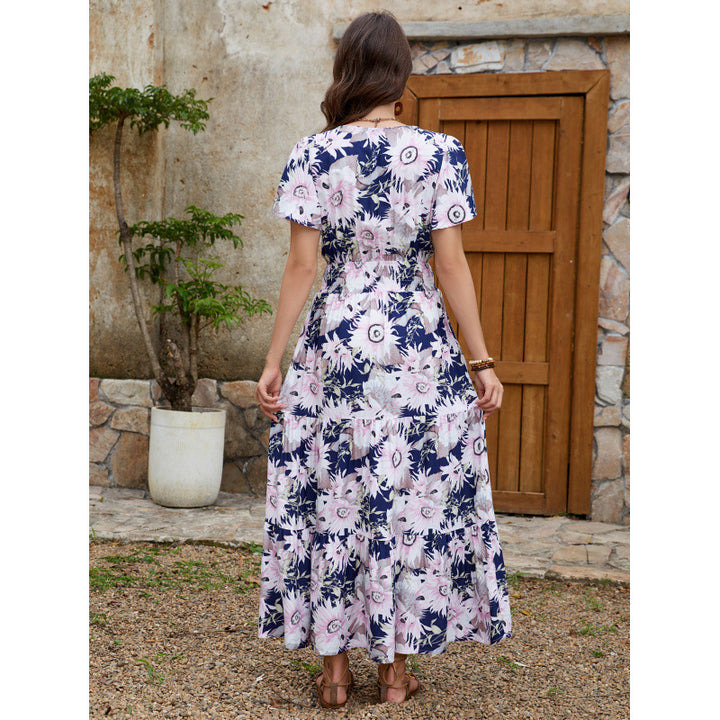 Lune London women's floral wrap midi dress