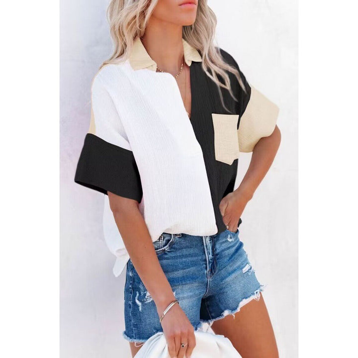 Color-block button-up shirt for women Lune London