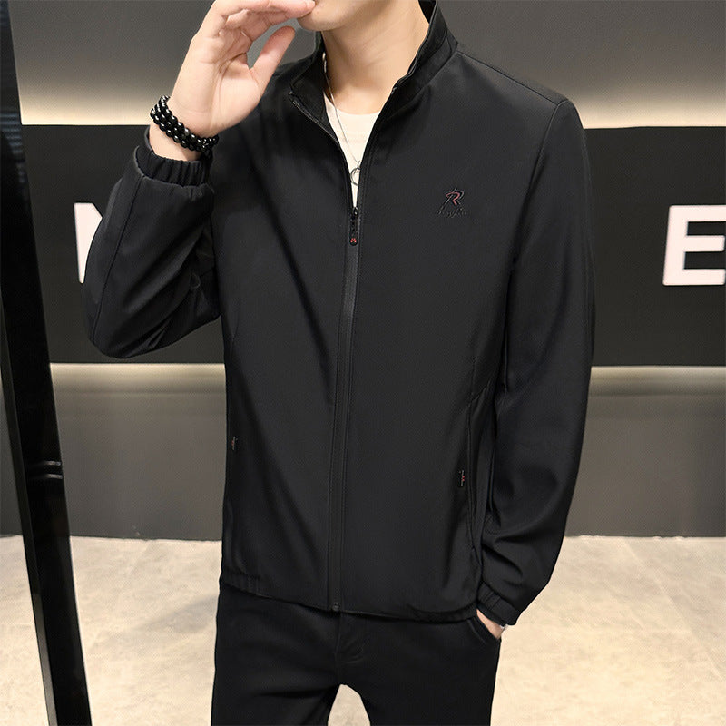 Sporty transition jacket for men with high collar Lune London