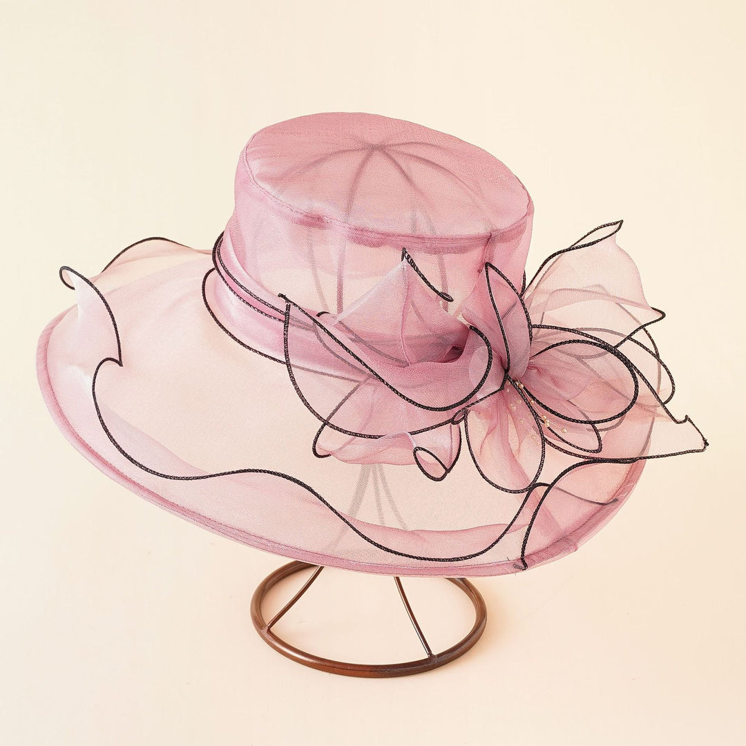 Ladies Elegant Sun Hat with Fine Mesh Structure and Romantic Bow Elements Lune London