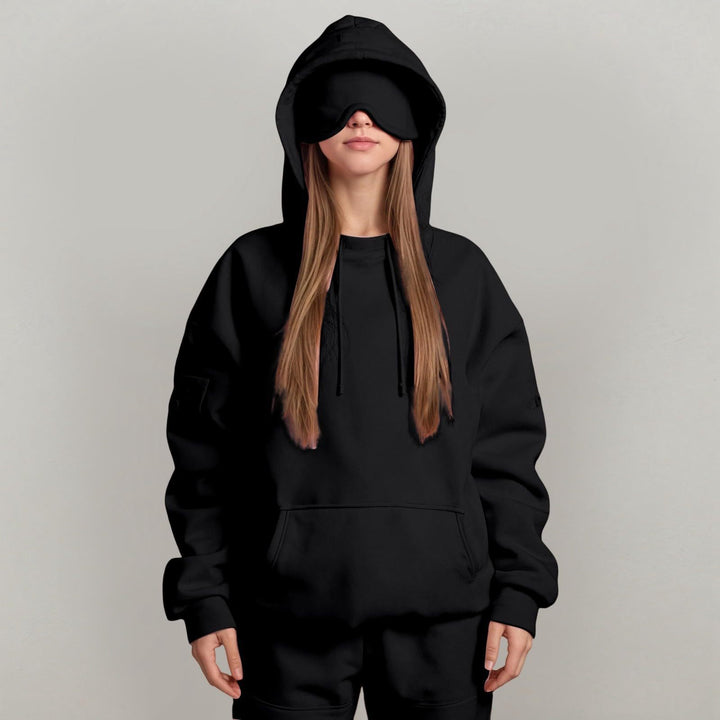 Ladies oversized cozy hoodie with integrated eye mask Lune London