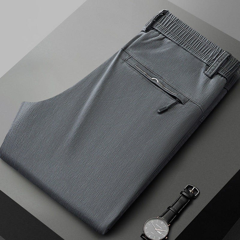 Pantalon stretch confortable pour hommes avec ceinture élastique et poches zippées latérales Lune London