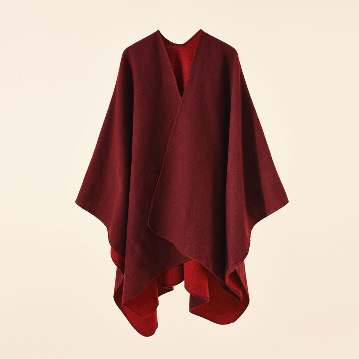 Women's Knit Poncho with Asymmetrical Cut and High Insulation Function Lune London