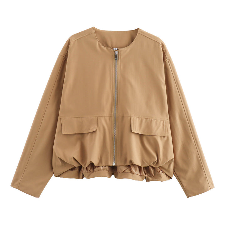 Fashion transition jacket for women with large pockets and elastic waist Lune London