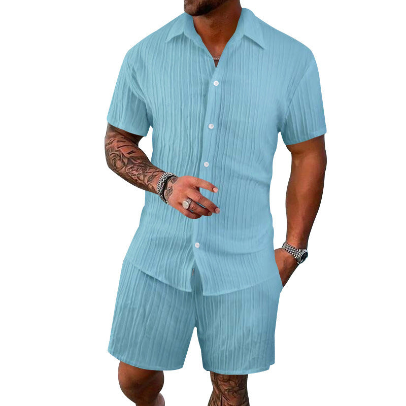 Men's short-sleeve shirt and structured design shorts Lune London