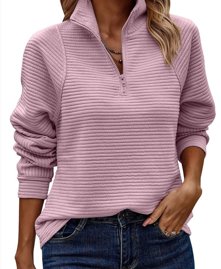 Quilted pullover for women with short zip and relaxed fit Lune London