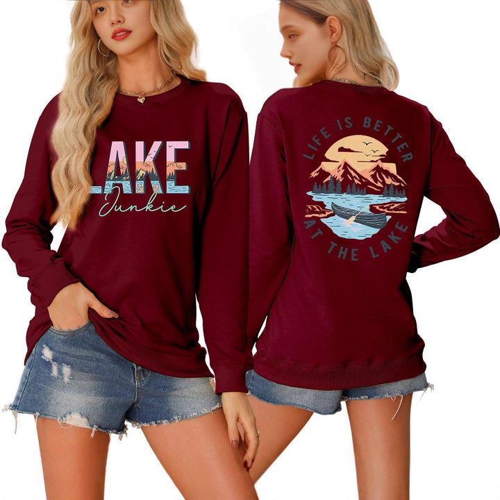 Chemise à manches longues pour femmes avec motif lac créatif et coupe décontractée Chic & Stil